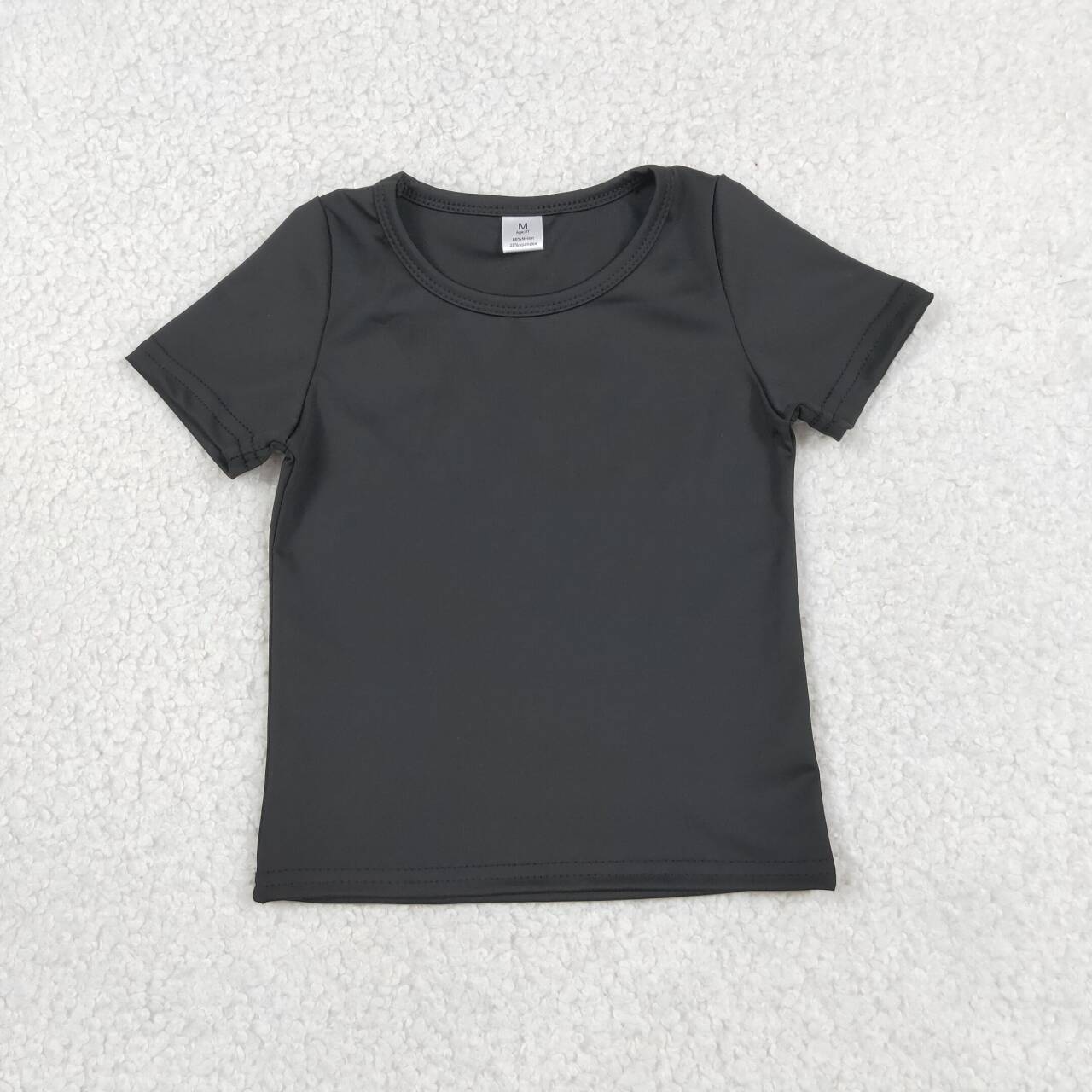 GT1629 Black Kids Active Yoga T-shirts Short Sleeve Top