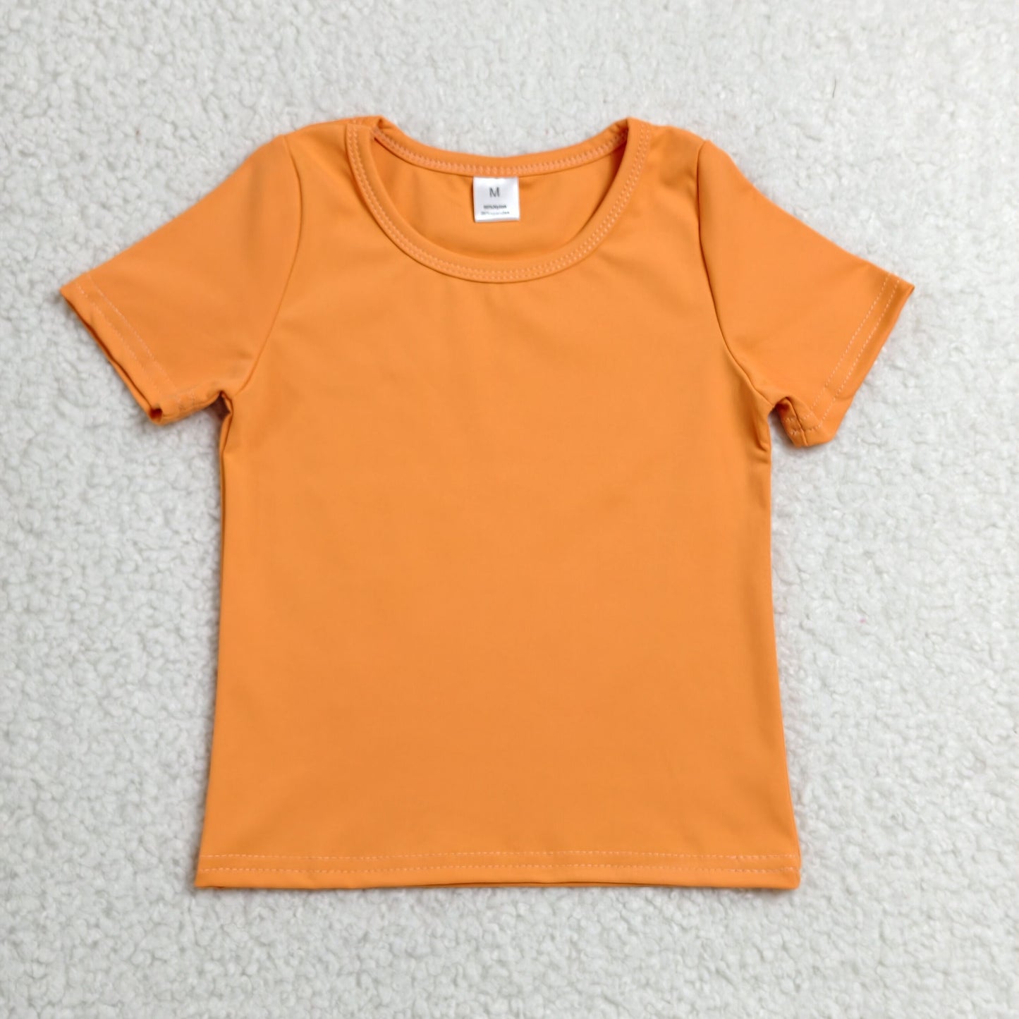 GT1635 Kids Girls Orange Active Short Sleeve Yoga Tee Shirts Top