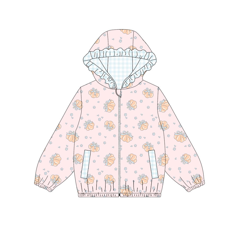 4.22 GT1660 Preorder Pumpkin Pink Girls Full Zipper Hoodie Jacket Top