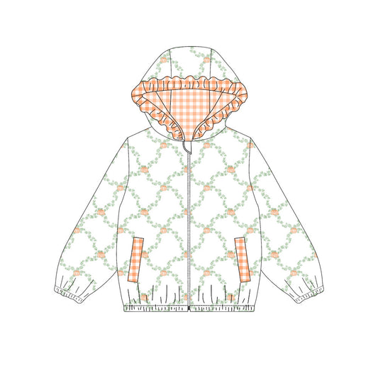 4.22 GT1662 Preorder Pumpkin Girls Full Zipper Hoodie Jacket Top