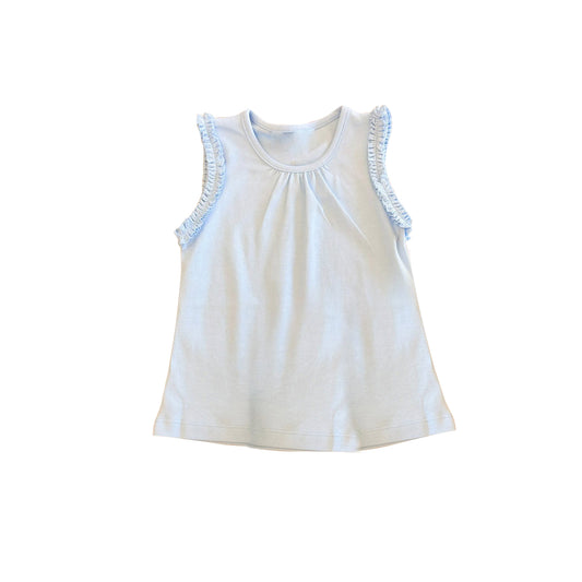 5.9 GT1699 Preorder White Cotton Girls Sleeveless Tee Shirts Top