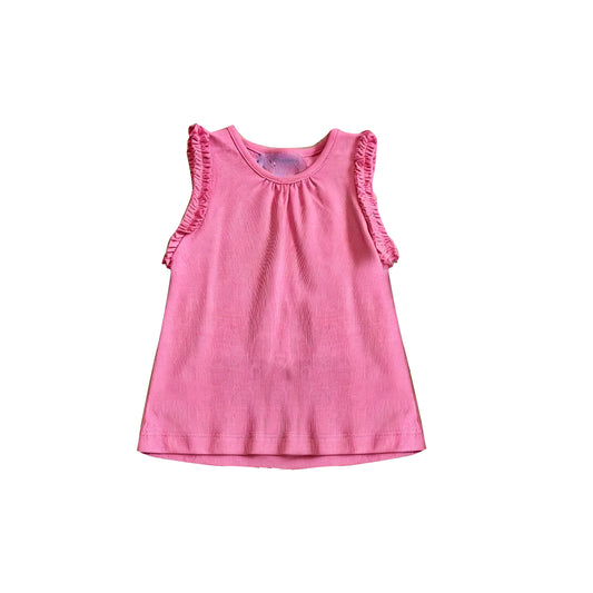 5.9 GT1700 Preorder Hot Pink Cotton Girls Sleeveless Tee Shirts Top
