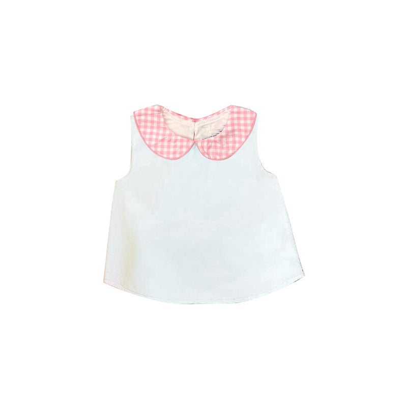 3.26 GT1706 Baby Boys Pink Gingham Peter Pan collar Top Preorder