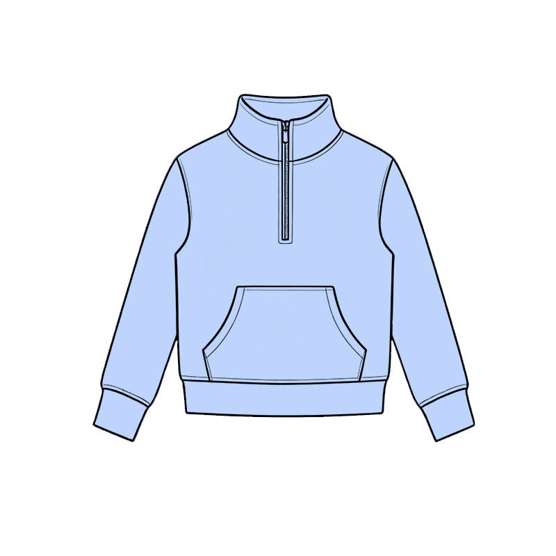 6.30 Preorder Girls Blue Green Long Sleeve Pullover Top