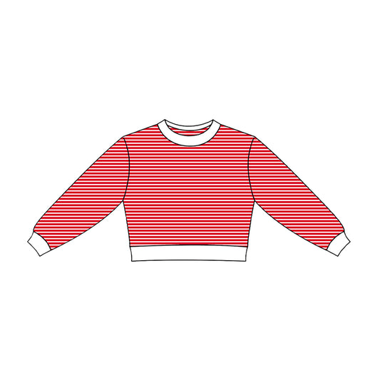 7.2 Preorder Girls Red White Long Sleeve Active Top
