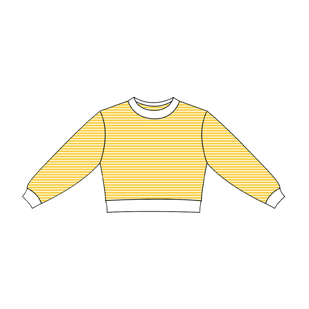 7.2 Preorder Girls Yellow White Long Sleeve Active Top
