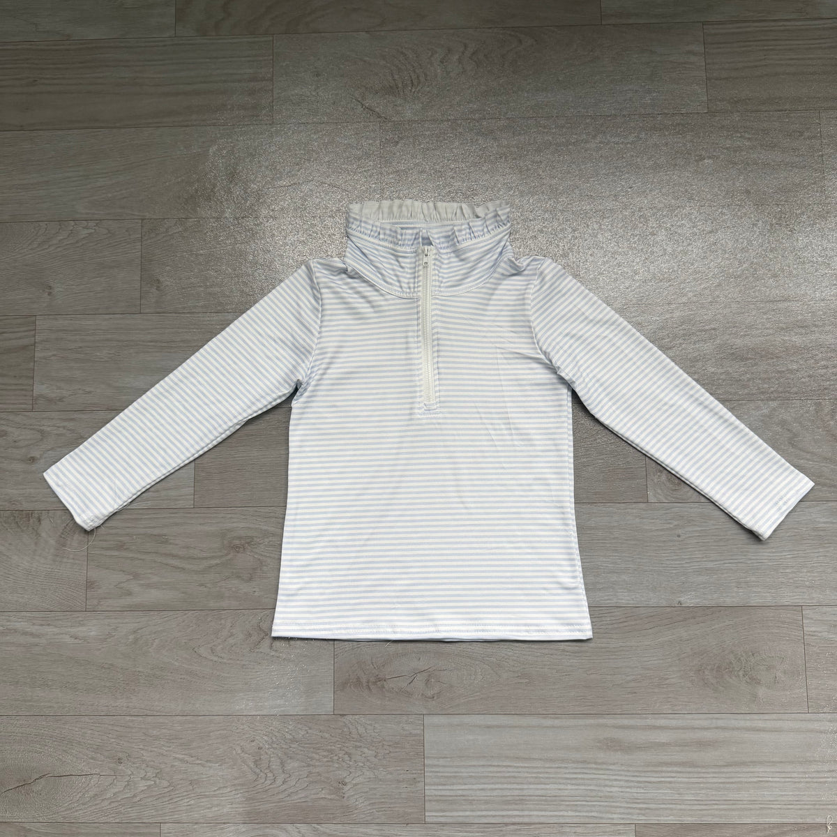 7.6 GT1755 Preorder Kids Girls Blue Long Sleeve Zipper Pullover Top