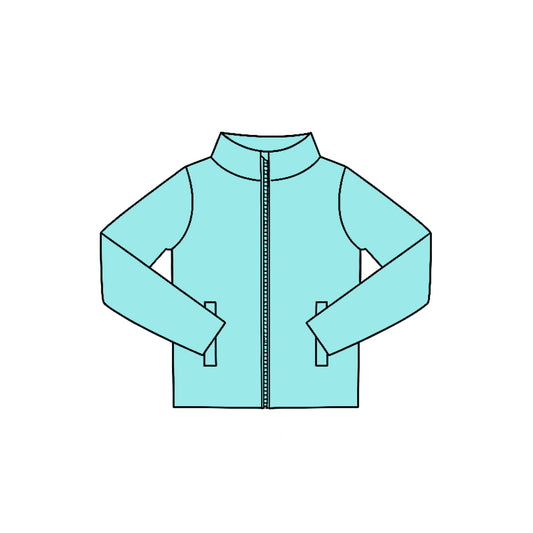 7.29  Preorder  Kids Mint  Green Long Sleeve Zipprt Active Pullover Top