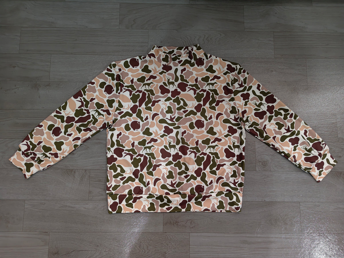 8.1 GT1818 Preorder Adult Brown Khaki Camo Print Woman Yoga Long Sleeve Tee Shirts Top
