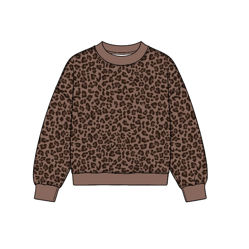 8.12 GT1840 Preorder Adult Leopard Print Woman Long Sleeve Tee Shirts Top