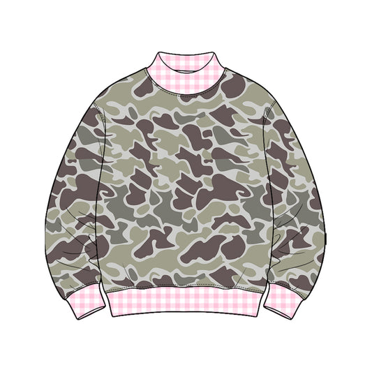 8.20 GT1873 Preorder Dark Brown Camo Print Girls Tee Shirts Top