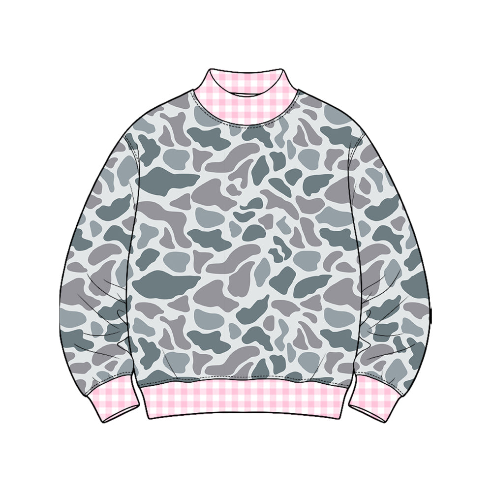 8.20 GT1874 Preorder Grey Camo Print Girls Tee Shirts Top