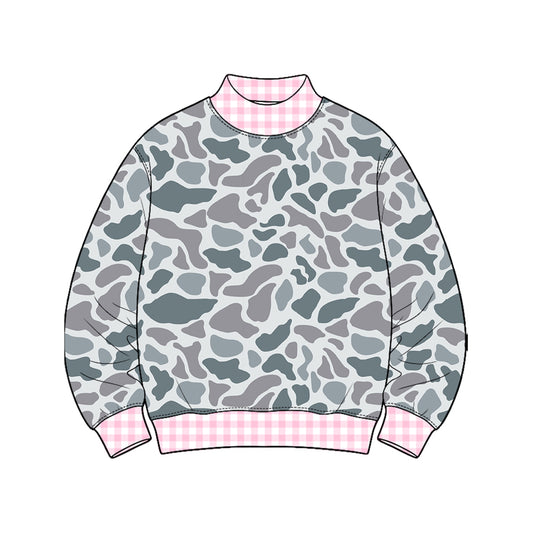 8.20 GT1874 Preorder Grey Camo Print Girls Tee Shirts Top