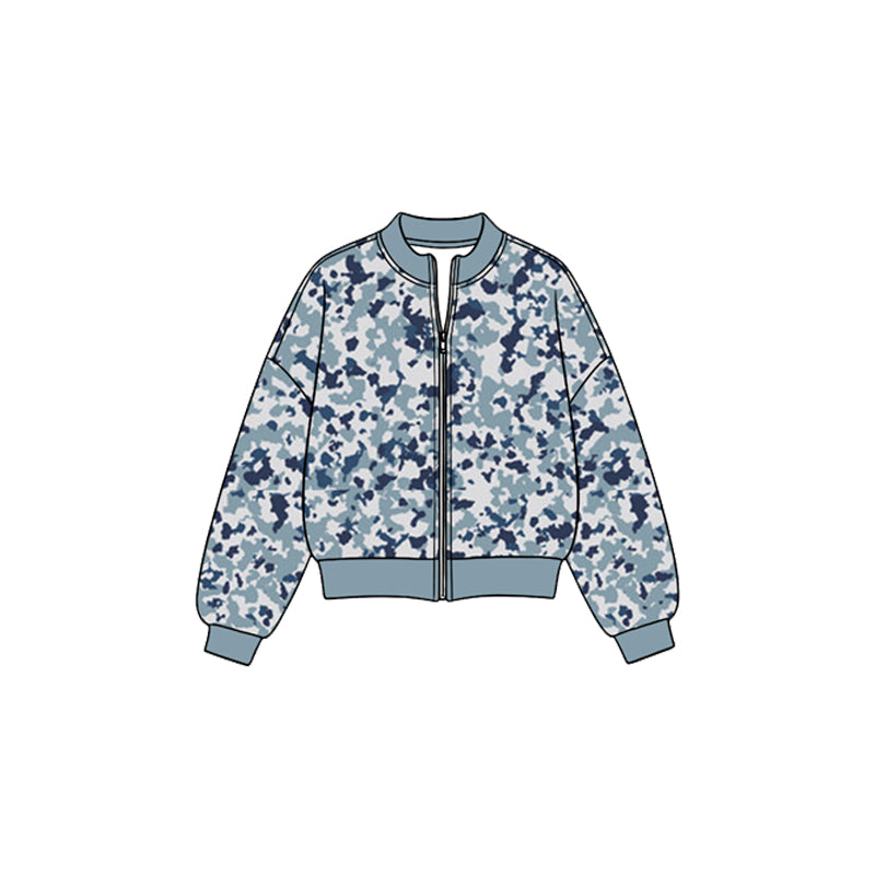 8.26 Preorder GT1887 Kids Girls Light Blue Camo Active Jacket