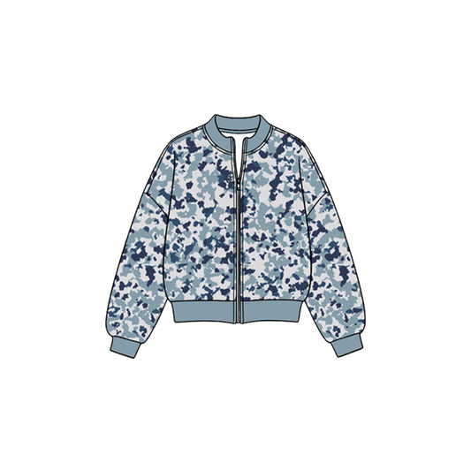 8.26 Preorder GT1887 Kids Girls Light Blue Camo Active Jacket