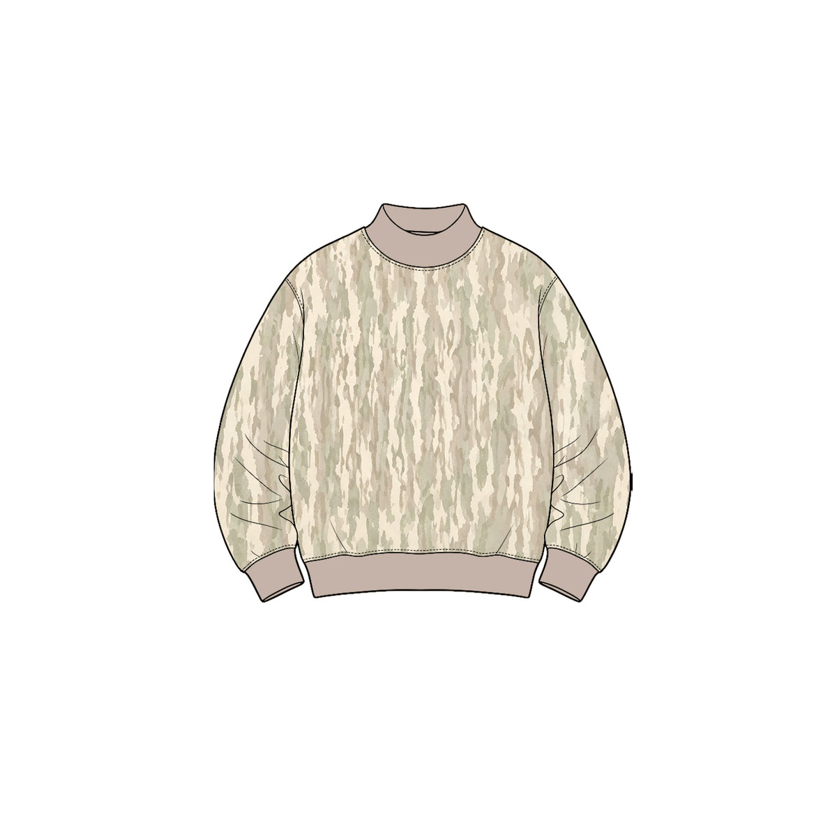 10.9 Preorder GT1952 Camo Tie Dye Print Girls Mock Neck Long Sleeve Tee Shirts Top