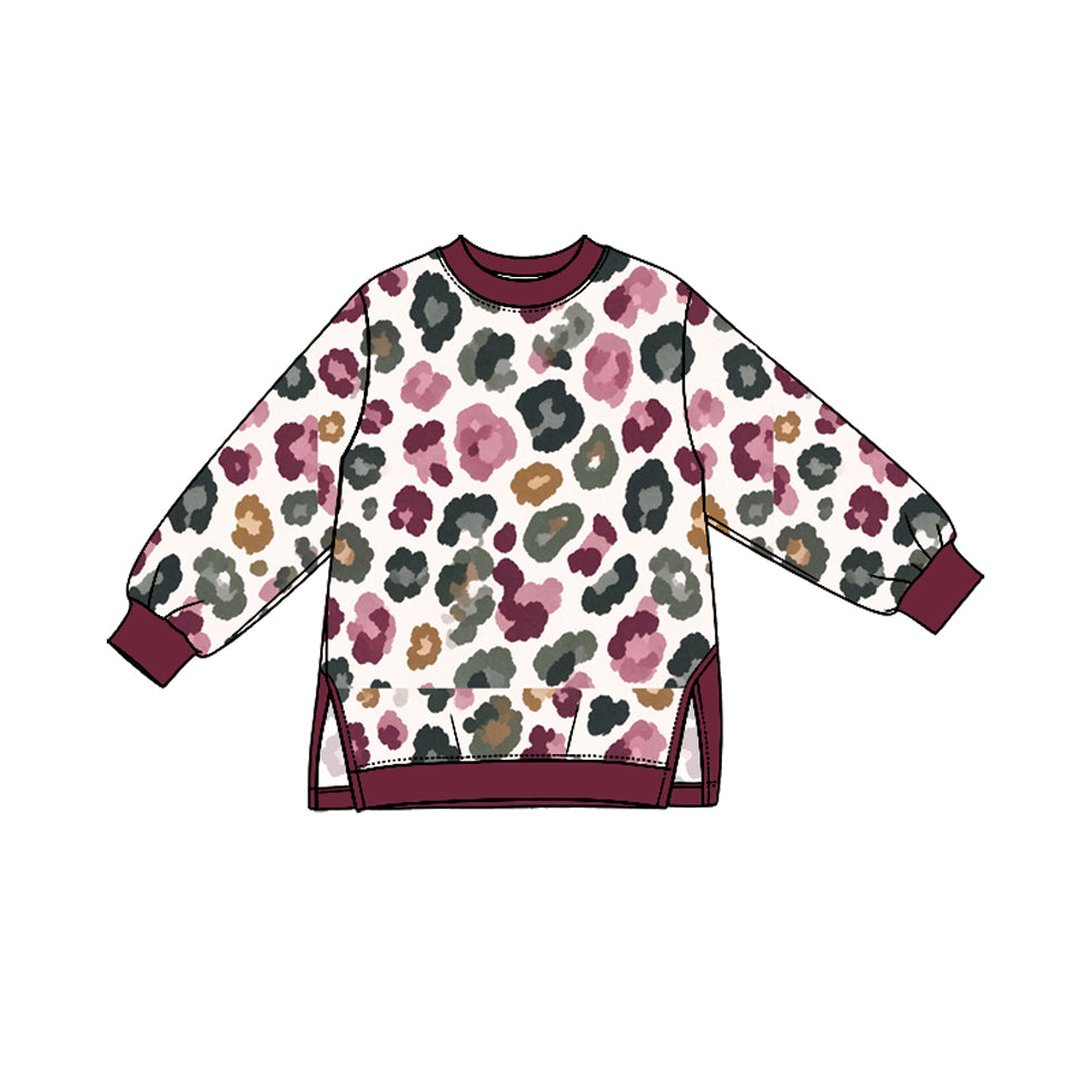 10.10 GT1954 Preorder Kids Girls Colorful Leopard Long Sleeve  Top