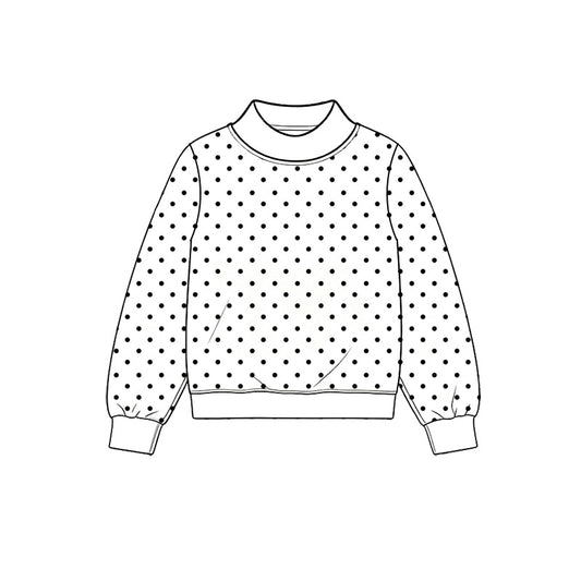 10.13 GT1955 Preorder Adult Women Polka Dot Choker Long Sleeve Top