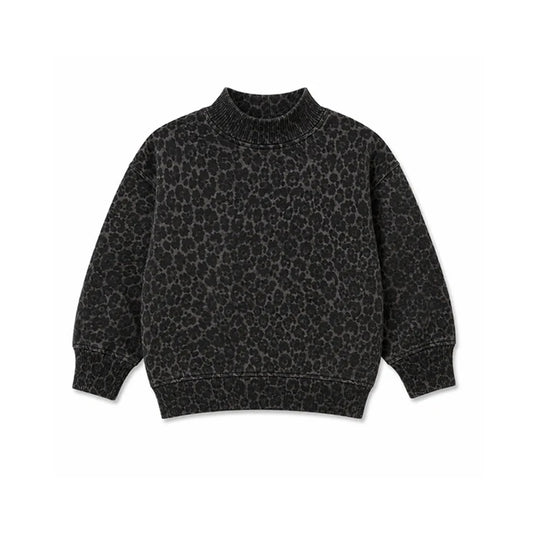 10.13 GT1958 Preorder Kids Girls Leopard Choker Long Sleeve Top