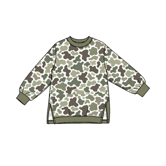 10.13 GT1962 Preorder Kids Girls Green Camo Long Sleeve Active Top