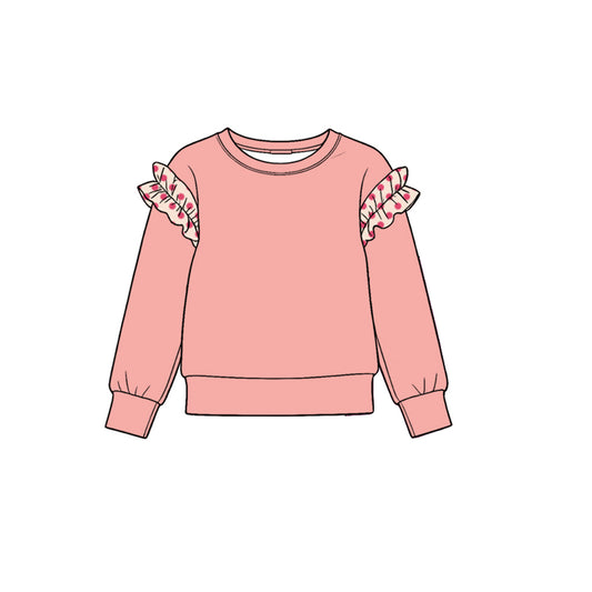 10.22 GT2000 Toddler Girl  Peach Pink Ruffle Flutter Sleeve Top