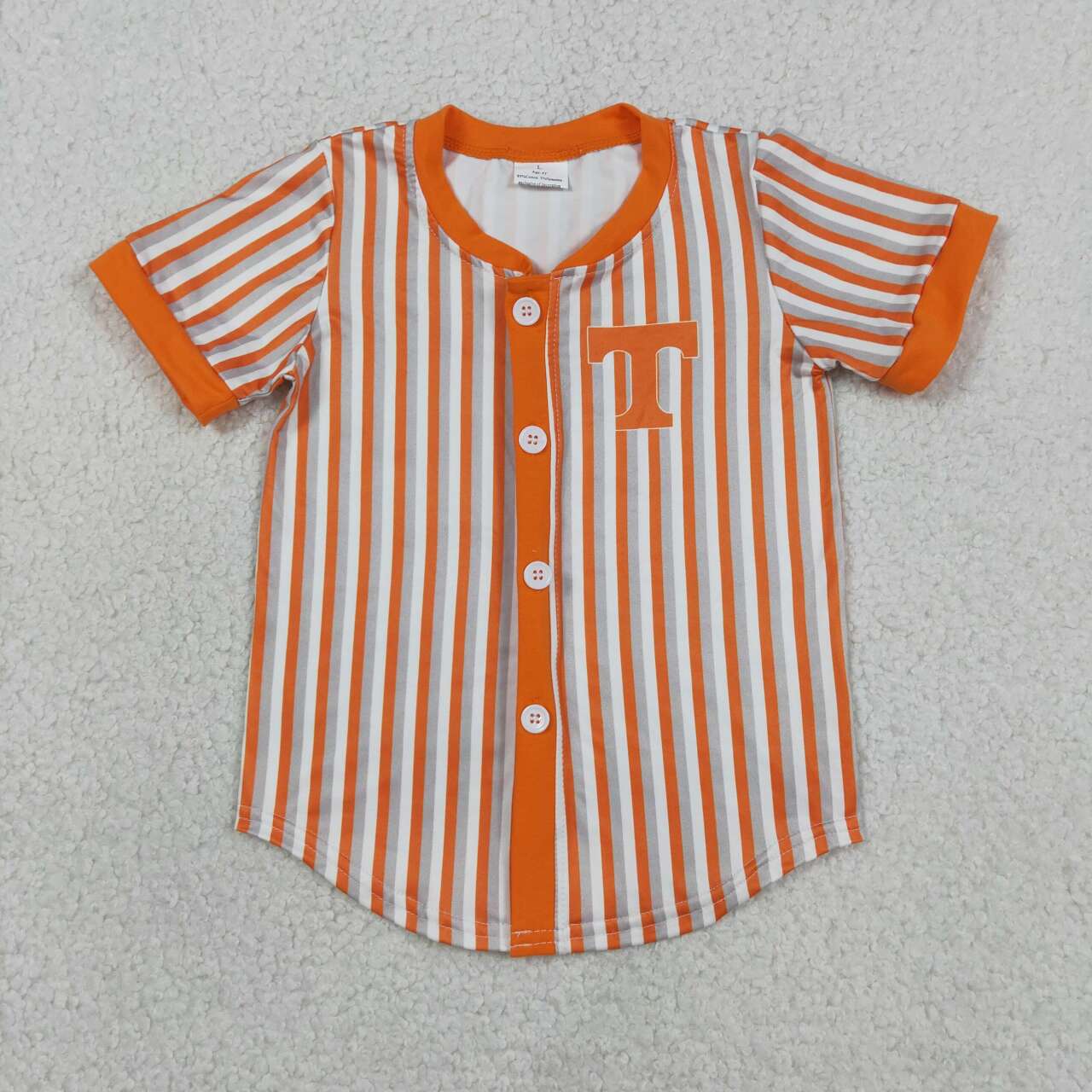 BT1747 Teams Tennessee Stripes Orange Print Boys Short Sleeve Tee Shirts Top