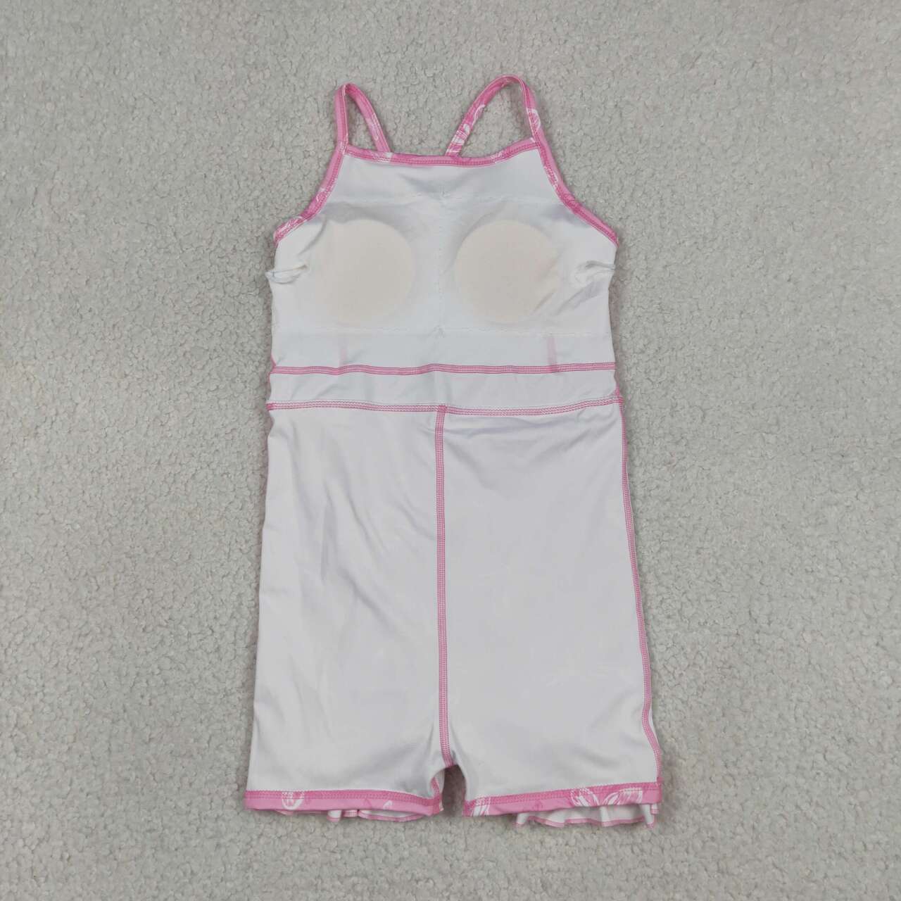 GSD2292 Butterfly Pink Print Girls Summer Strap Shorts Ruffle Knee Length Yoga Dress