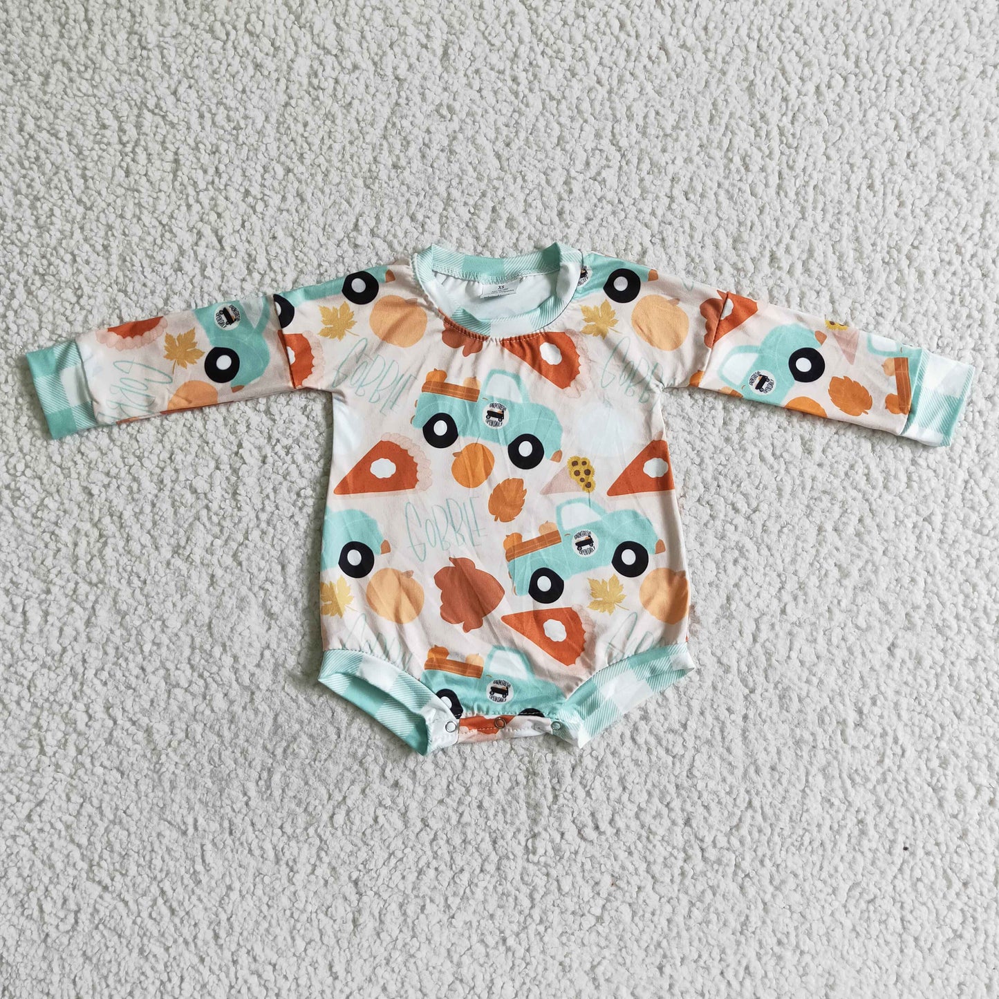 Girls long sleeve pumpkin romper    LR0061