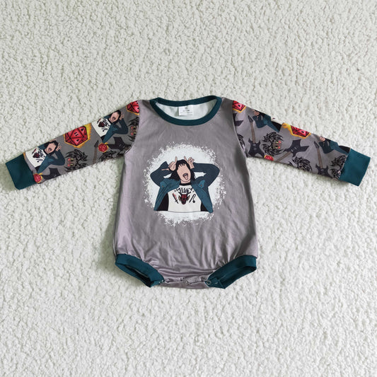 LR0130 HELLFIRE Print Baby Halloween Romper