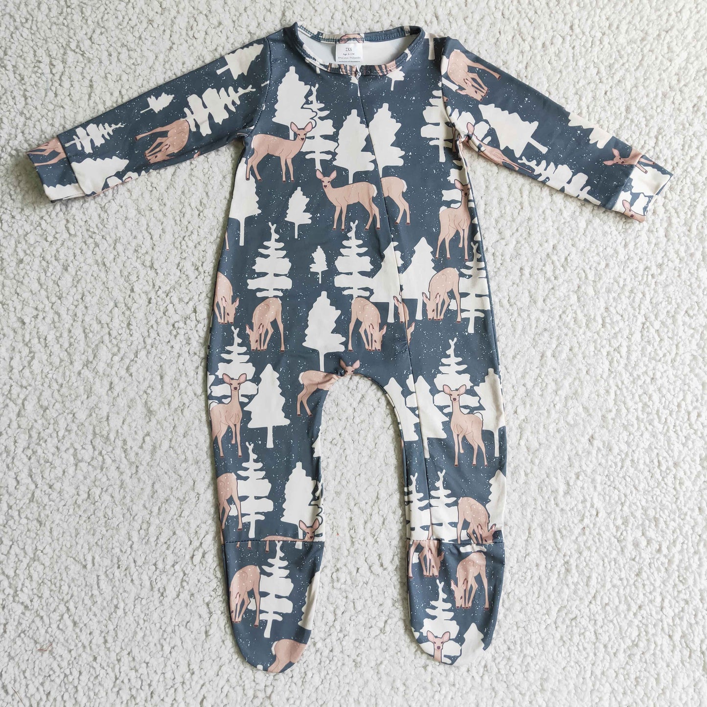 Girls winter FOOTED romper    LR0222
