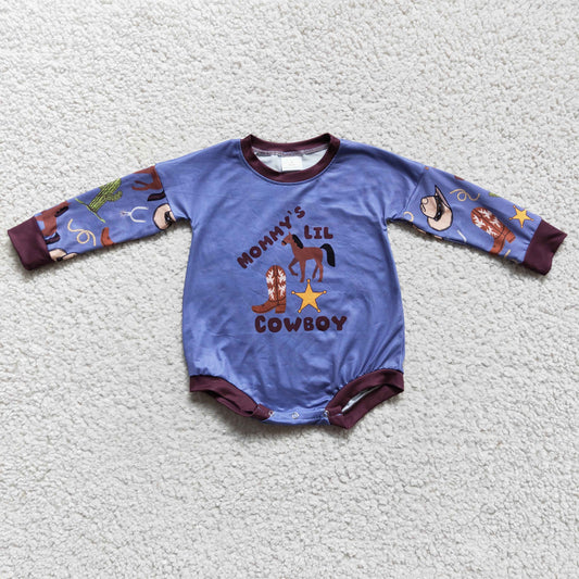Baby cowboy print romper   LR0229