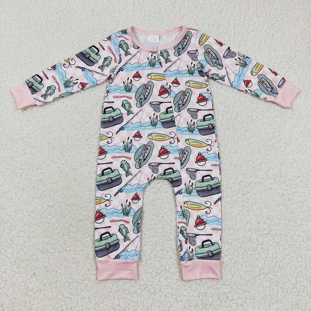Sibling Baby Girls  Daddy Fishing Outfit and Romper
