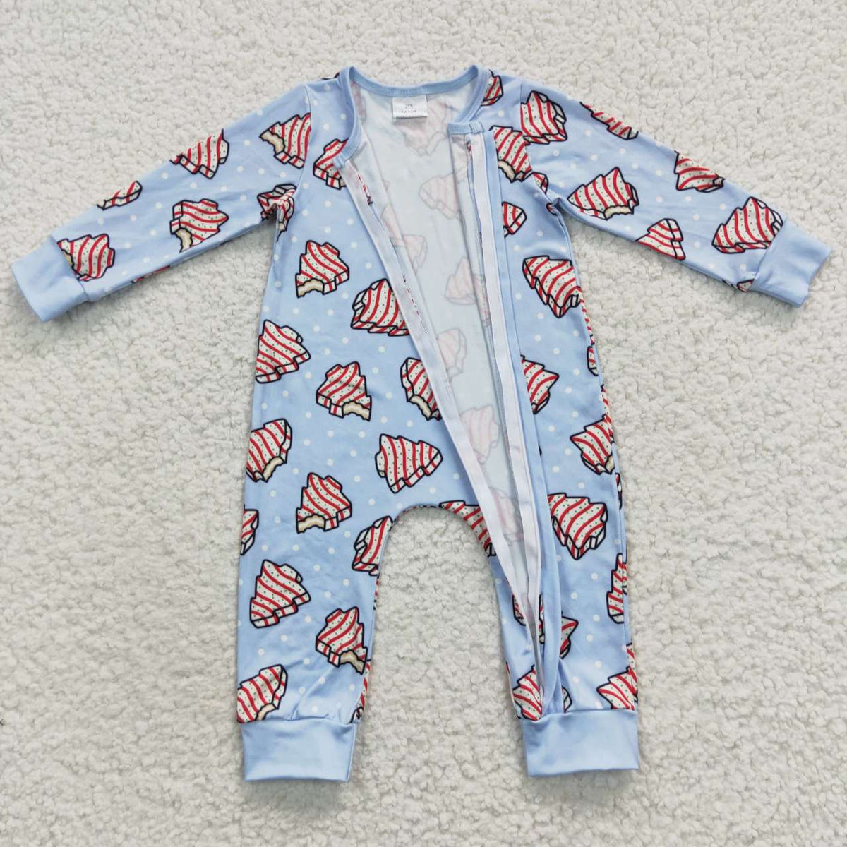 Debbie Cake Blue & Pink Print Family Christmas Pajamas Styles