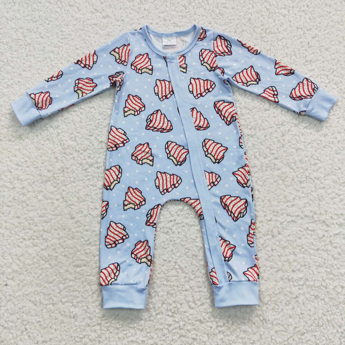 Debbie Cake Blue & Pink Print Family Christmas Pajamas Styles