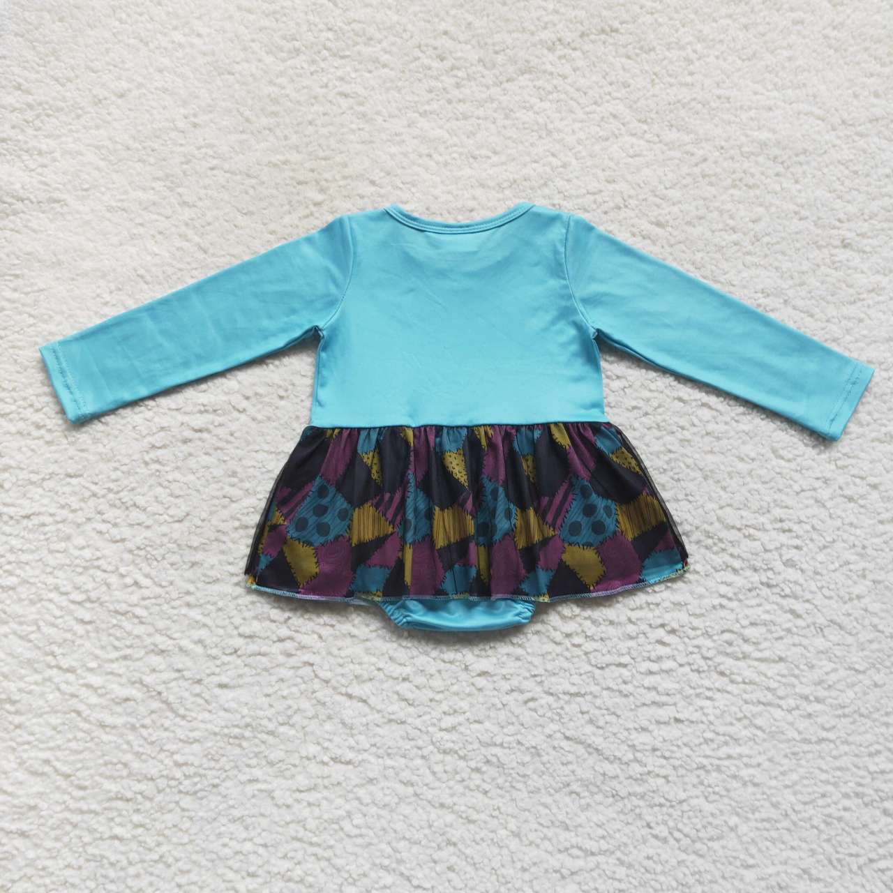 LR0603 Nightmar* Smiling Blue Baby Girls Halloween Tulle Skirted Romper