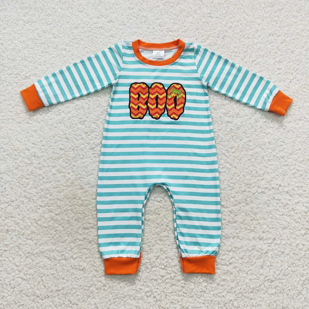 Sibling Boys Embroidery Baby Girls Halloween Boo Rompers Outfits Sets