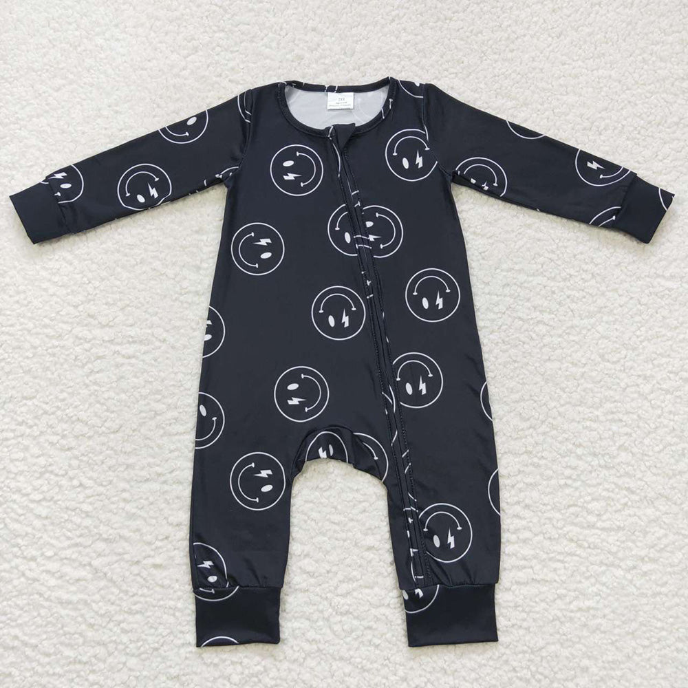 Smiling Black Print Kids Pajamas Styles Brothers Matching Wear