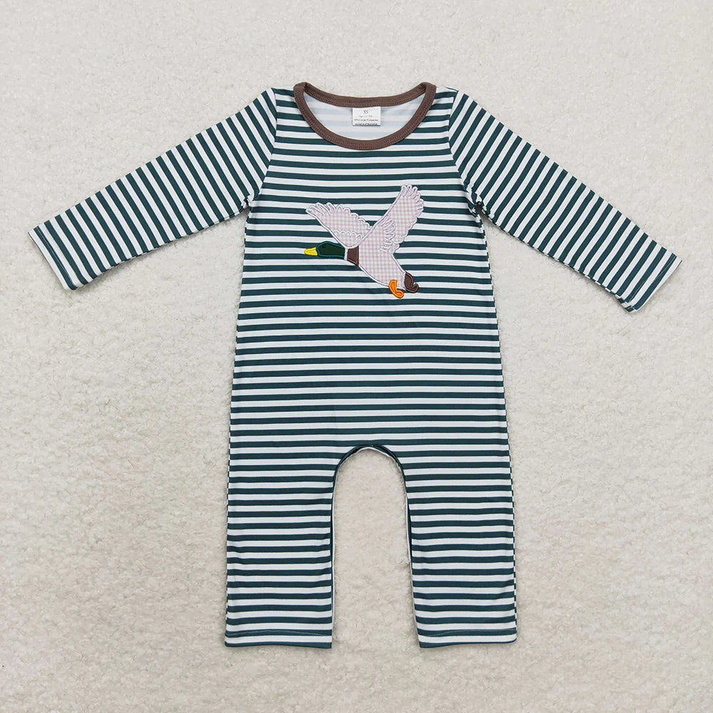 Sibling Baby Boys Embroider Dog Long Sleeve Romper