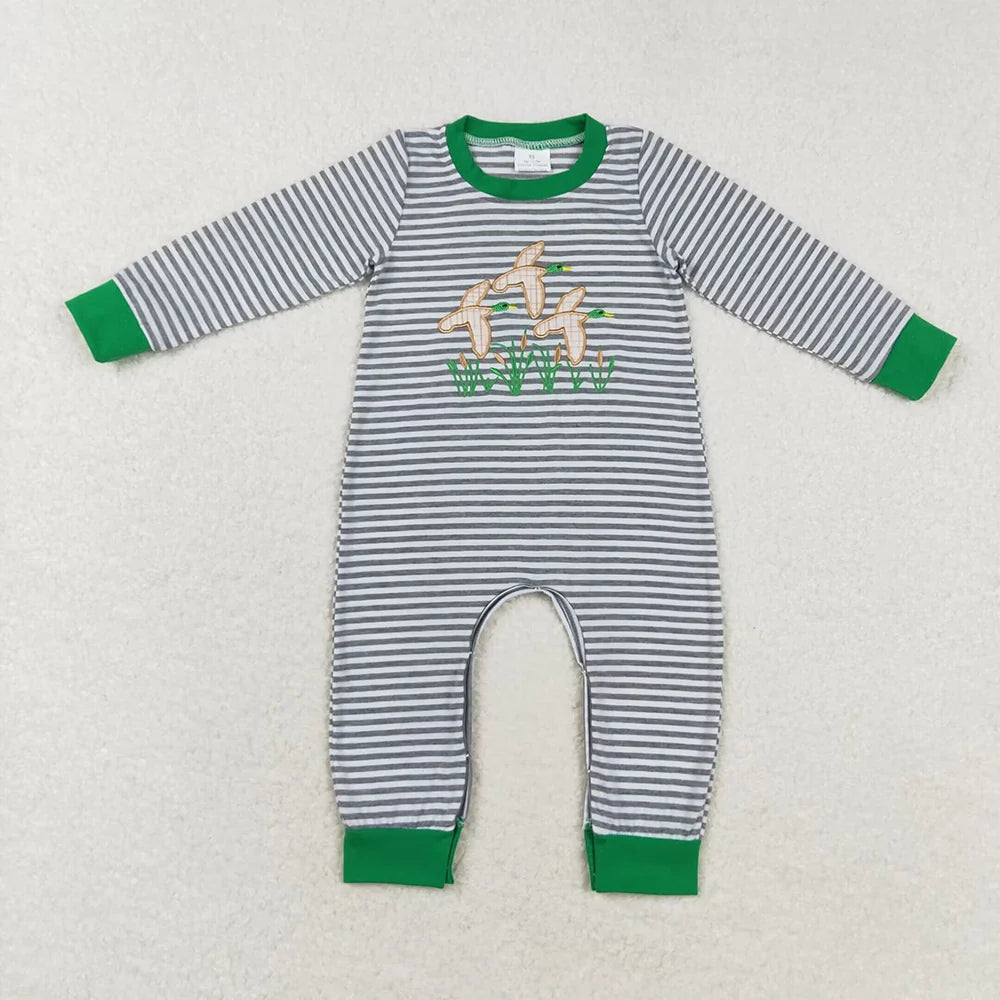Sibling Baby Boys Embroider Dog Long Sleeve Romper