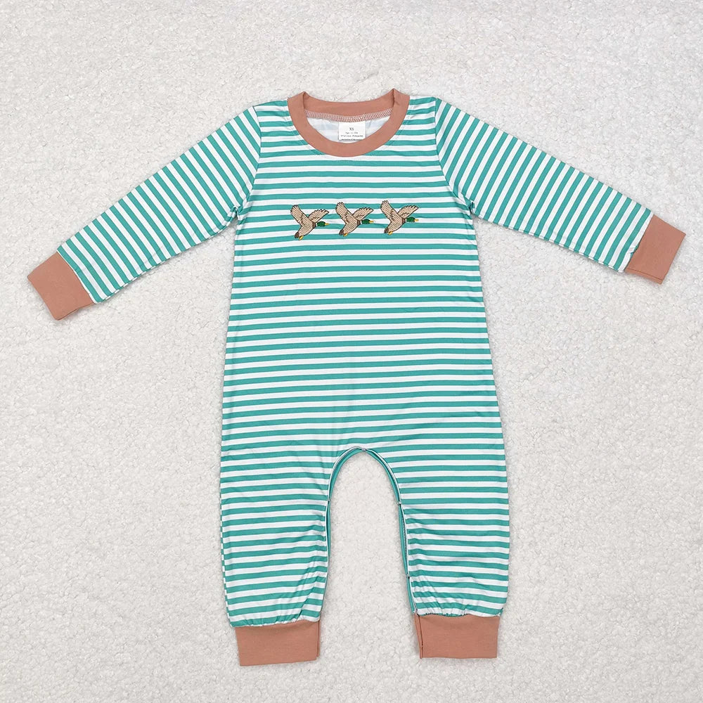 Sibling Baby Boys Embroider Dog Long Sleeve Romper