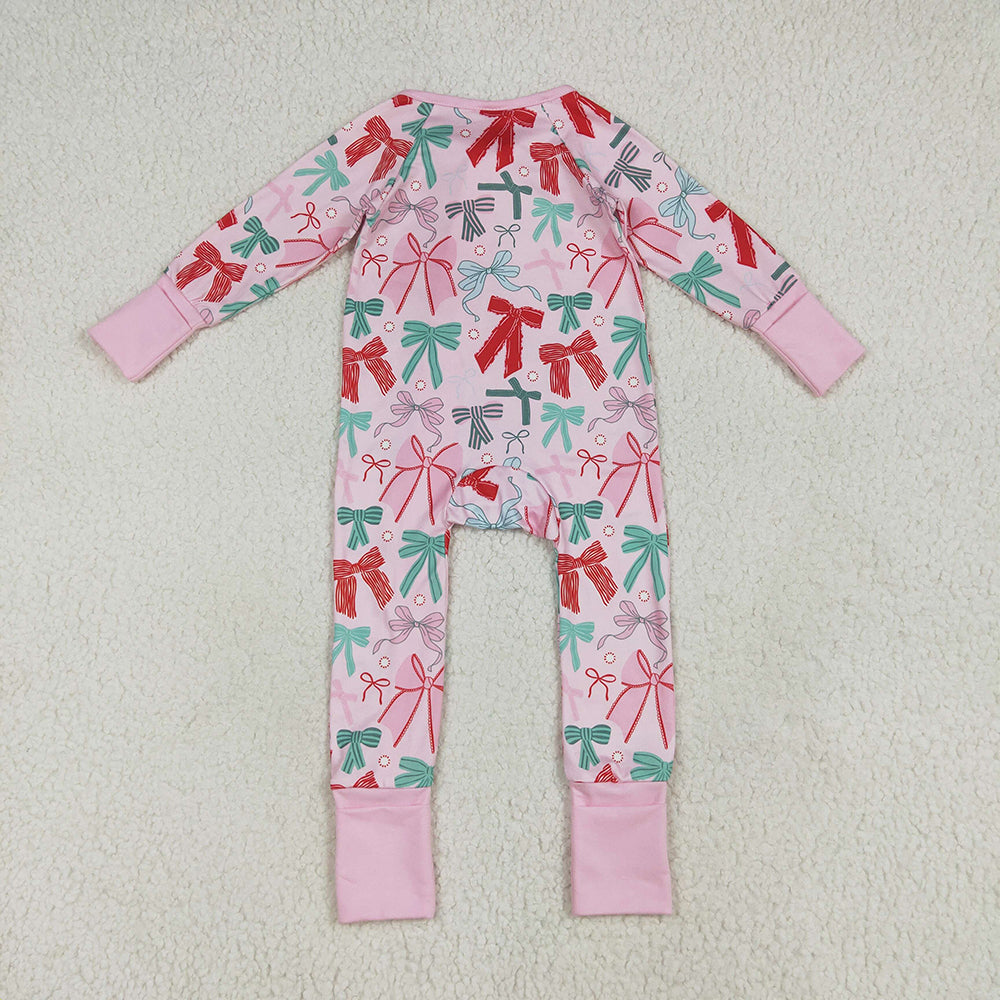 Pink Red Green Bows Print Family Christmas Styles