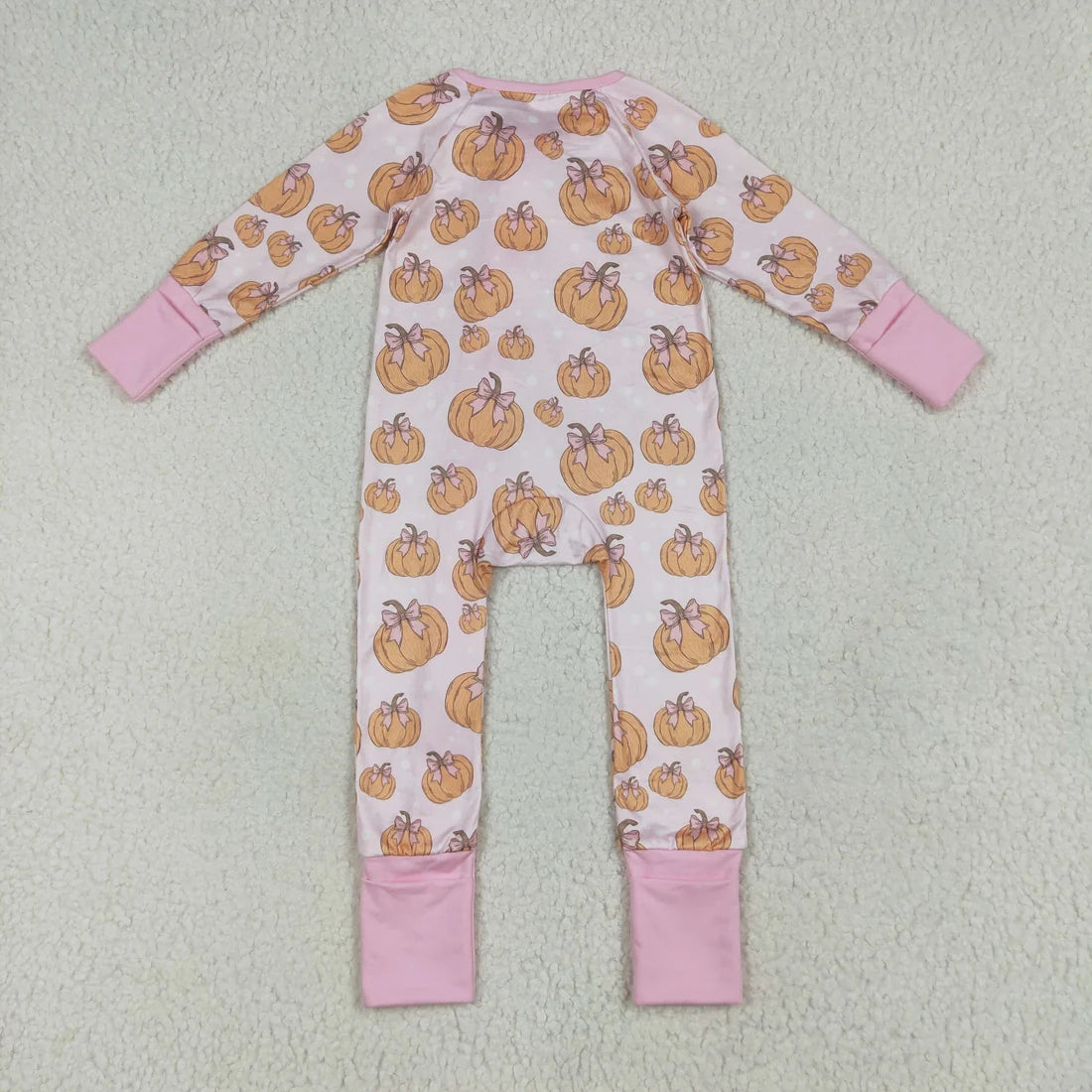 Sibling Baby  Colorful Flowers Pumpkins Fall Two Way Zip Convertible Rompers