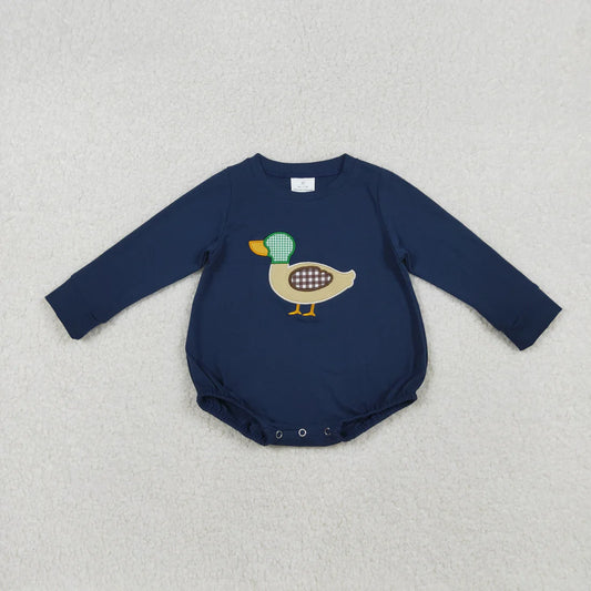 Sibling Baby Boys Girls Embroidery Duck Long Sleeves Tunic Pants Clothes Sets Rompers