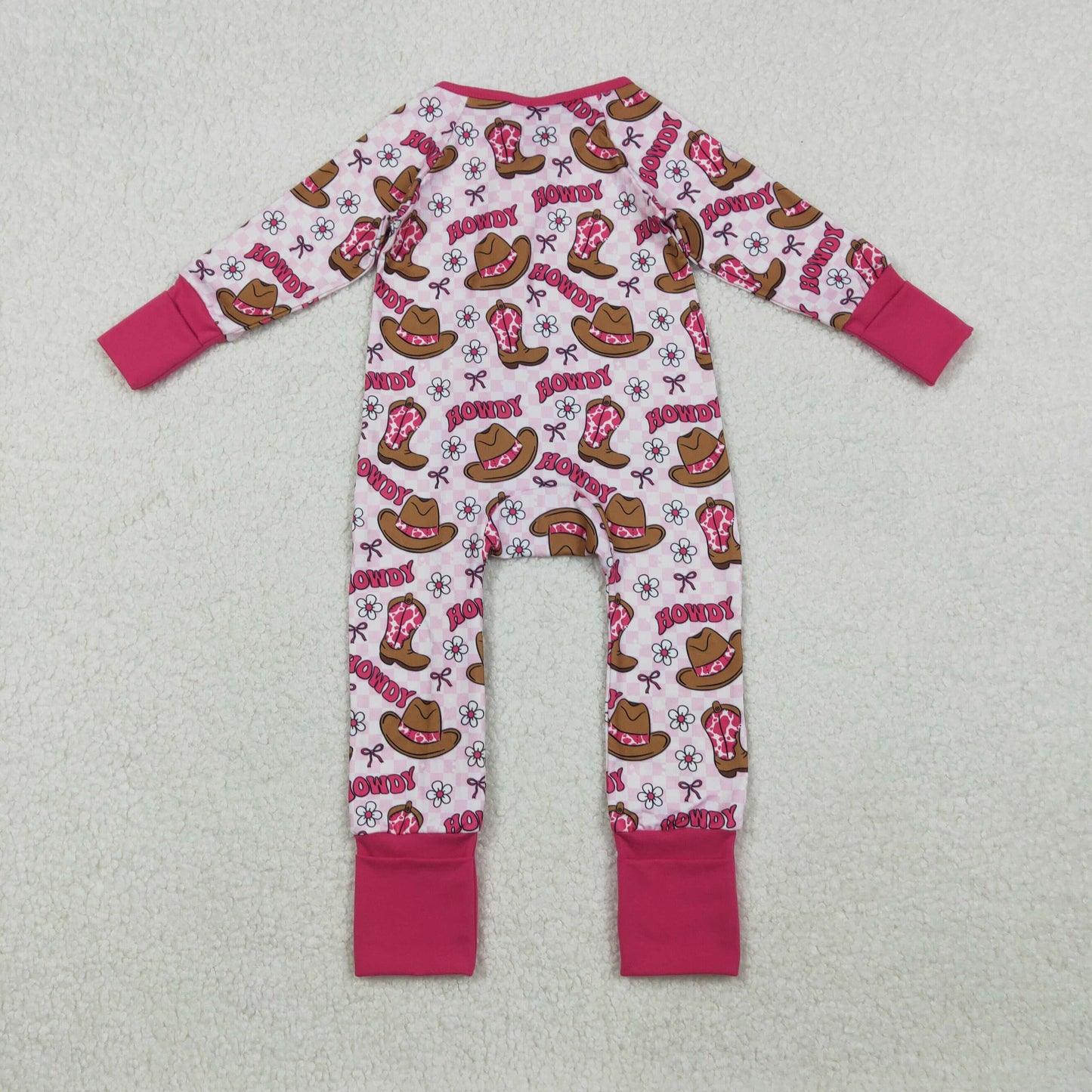 Sibling Baby Kids Hats Boots Horses Cows Western Two Way Zip Convertible Rompers