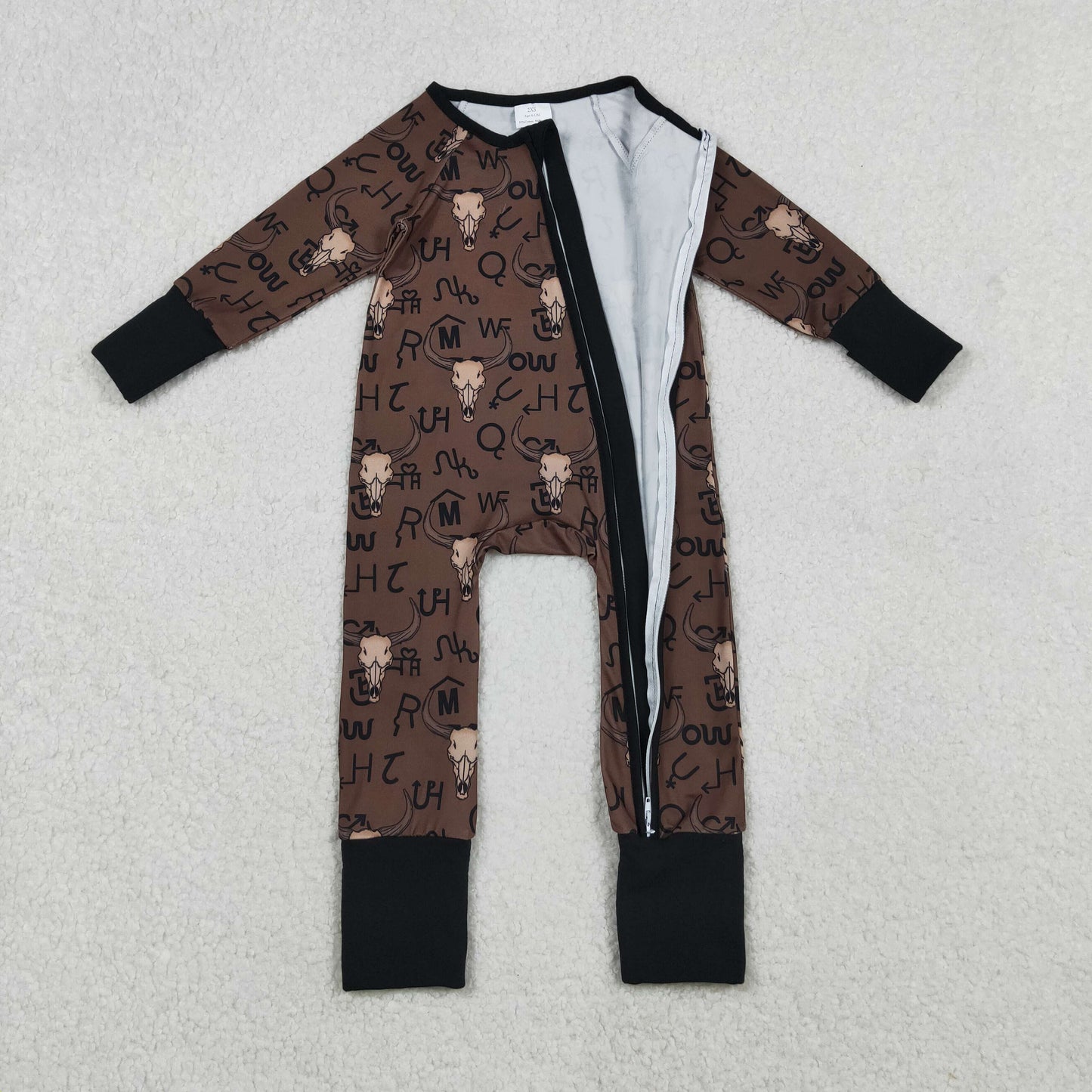Sibling Baby Kids Hats Boots Horses Cows Western Two Way Zip Convertible Rompers