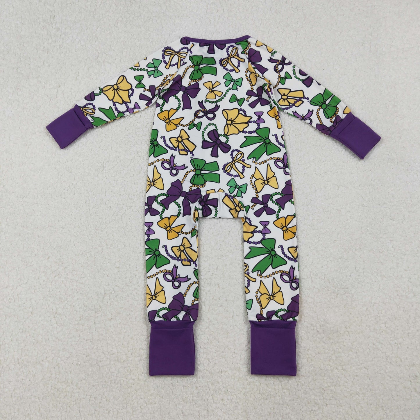 Sibling Baby Kids Mardigras Bows Camo Donuts Two Way Zip Convertible Rompers