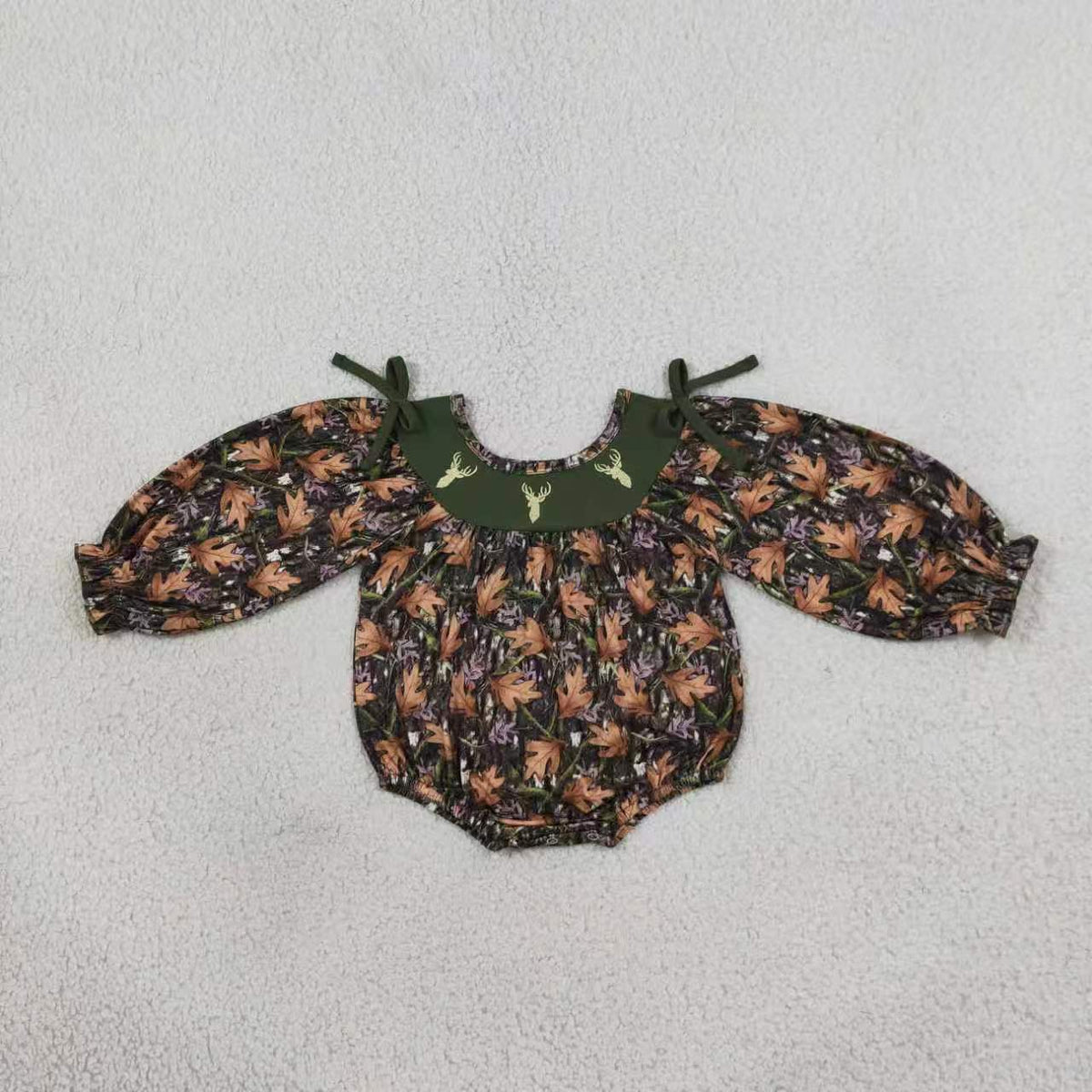 Sibling Baby Girls Boys Embroidery Deer Camo Outfit and Romper