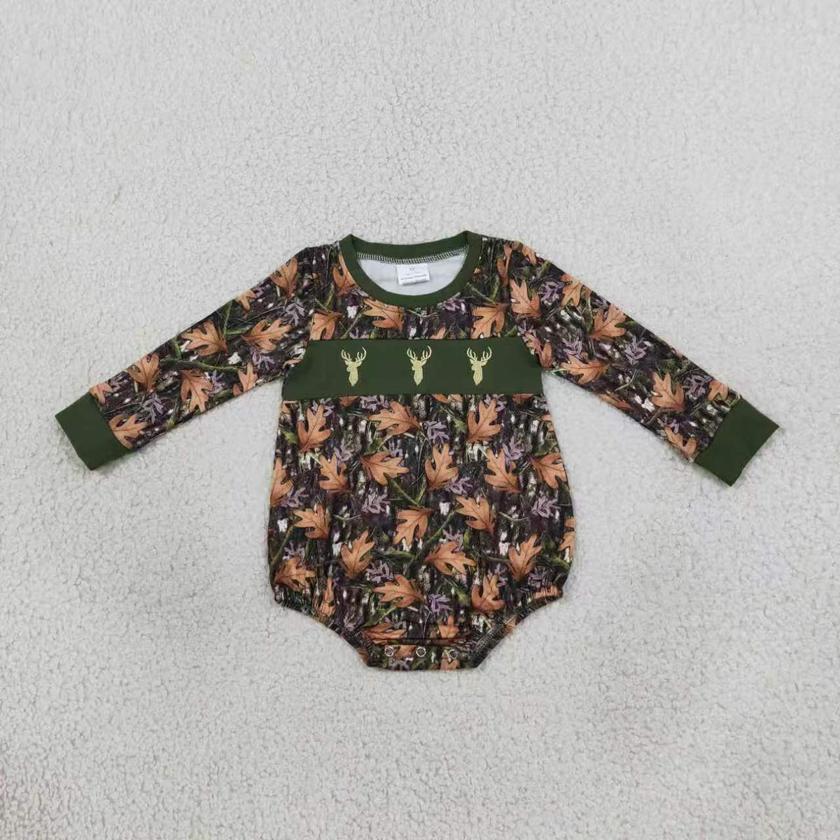 Sibling Baby Girls Boys Embroidery Deer Camo Outfit and Romper