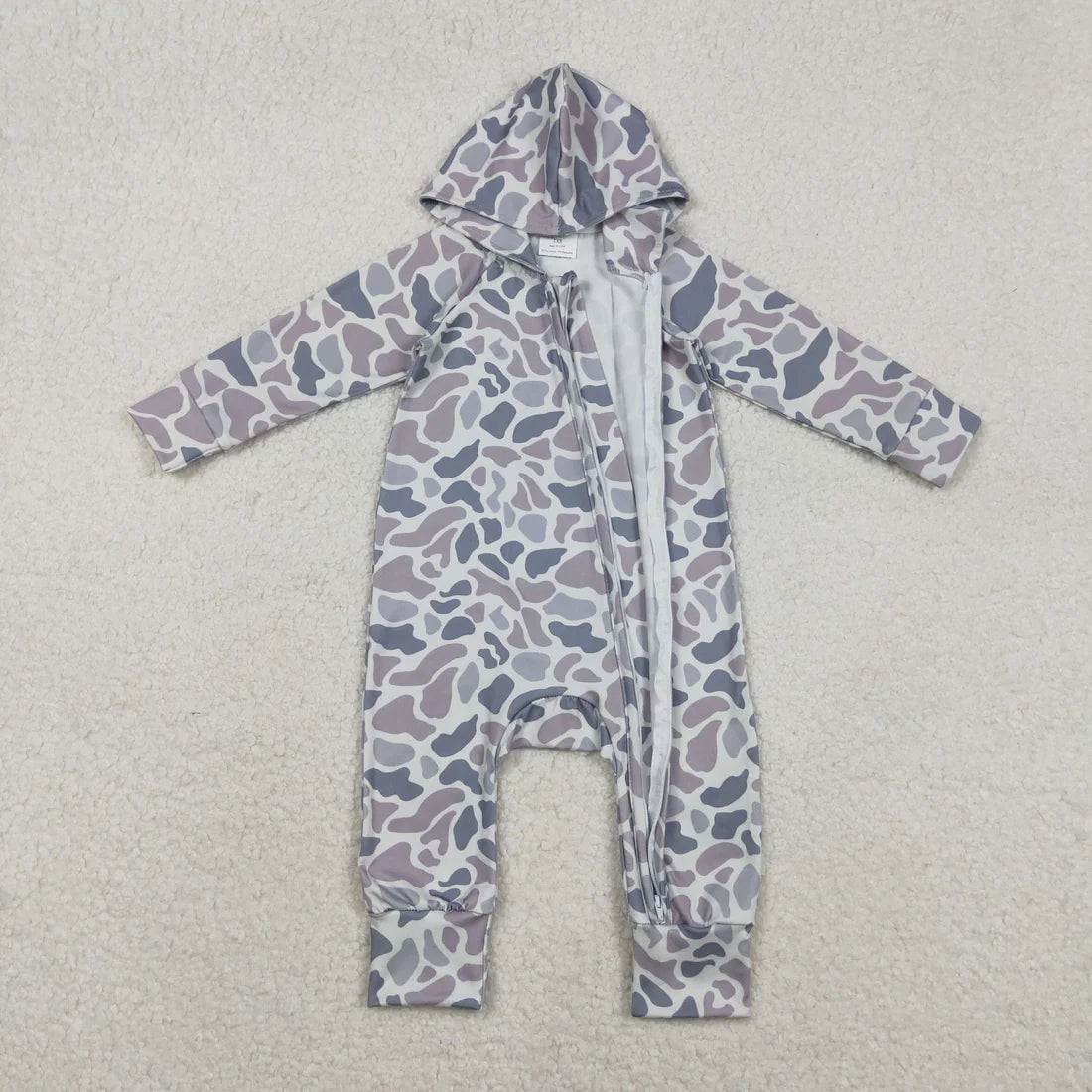 Sibling Baby Boys Hunting Camo Hoodie Zipper Romper