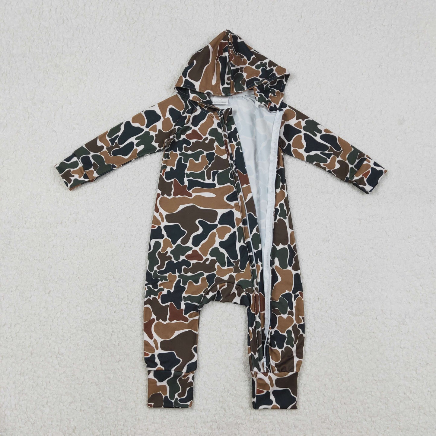 Sibling Baby Boys Hunting Camo Hoodie Zipper Romper